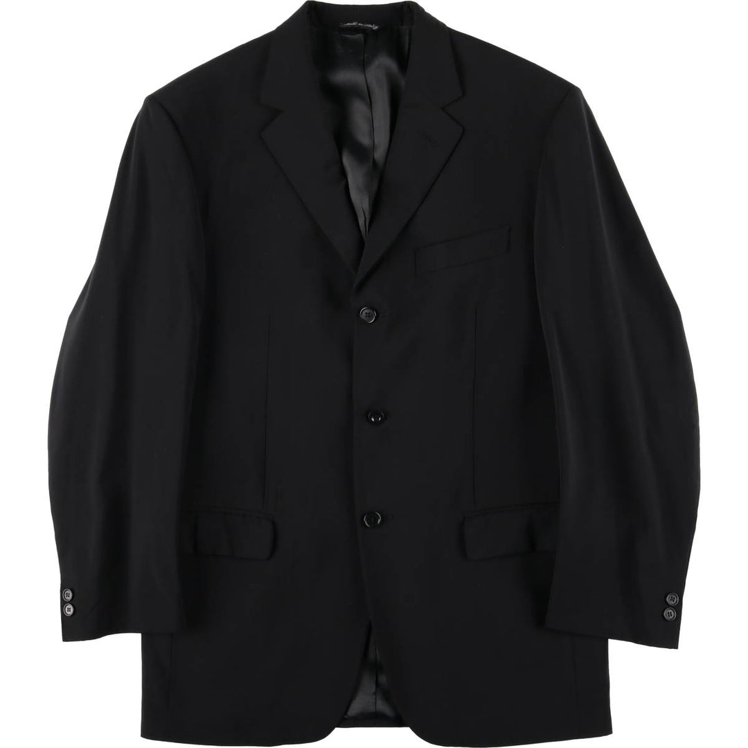 Fumagalli's Wool Tailored Jacket, Made in Italy, Men's Size M (approx.), 3-Button wool black type Vintage Second Hand