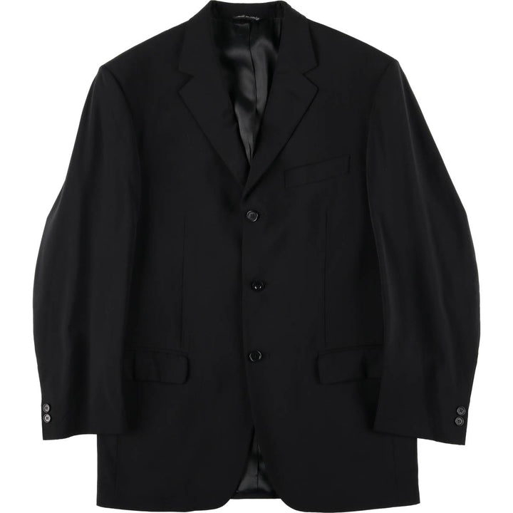 Fumagalli's Wool Tailored Jacket, Made in Italy, Men's Size M (approx.), 3-Button wool black type Vintage Second Hand