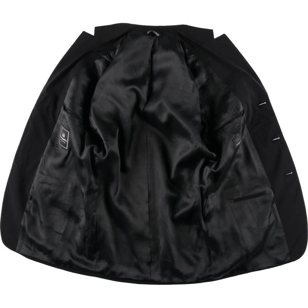 Fumagalli's Wool Tailored Jacket, Made in Italy, Men's Size M (approx.), 3-Button wool black type Vintage Second Hand