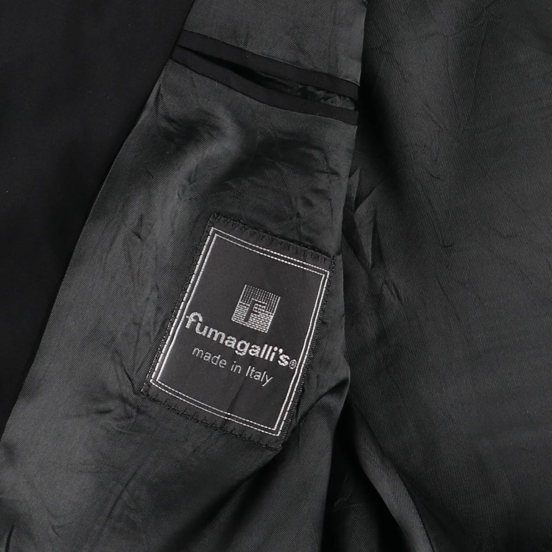 Fumagalli's Wool Tailored Jacket, Made in Italy, Men's Size M (approx.), 3-Button wool black type Vintage Second Hand