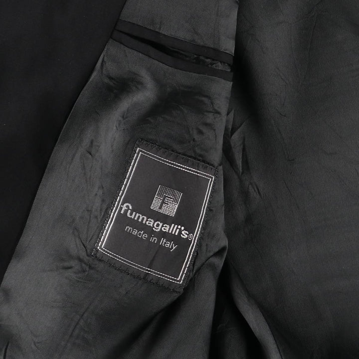 Fumagalli's Wool Tailored Jacket, Made in Italy, Men's Size M (approx.), 3-Button wool black type Vintage Second Hand