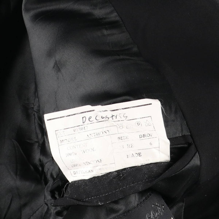 Fumagalli's Wool Tailored Jacket, Made in Italy, Men's Size M (approx.), 3-Button wool black type Vintage Second Hand