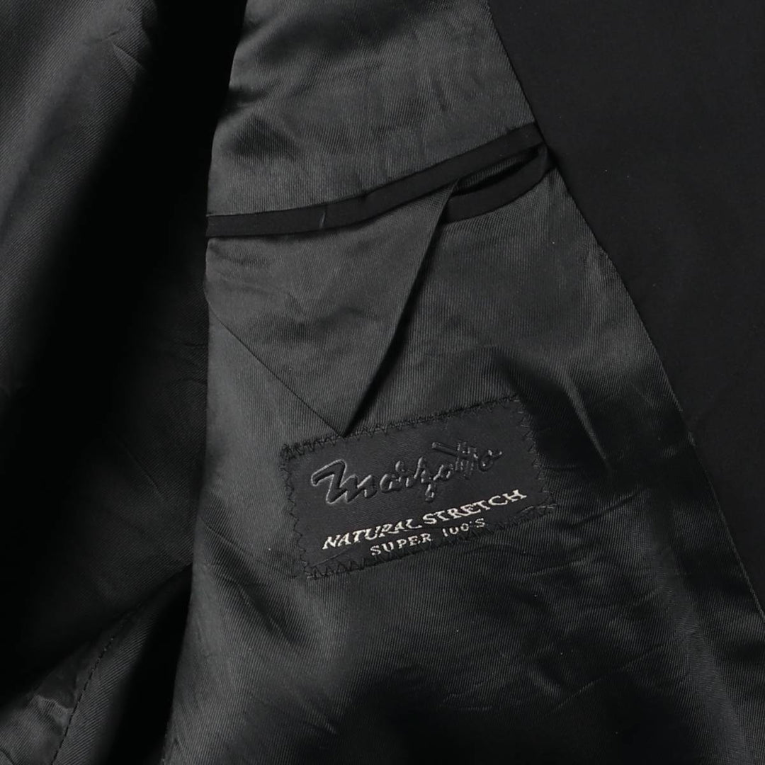 Fumagalli's Wool Tailored Jacket, Made in Italy, Men's Size M (approx.), 3-Button wool black type Vintage Second Hand