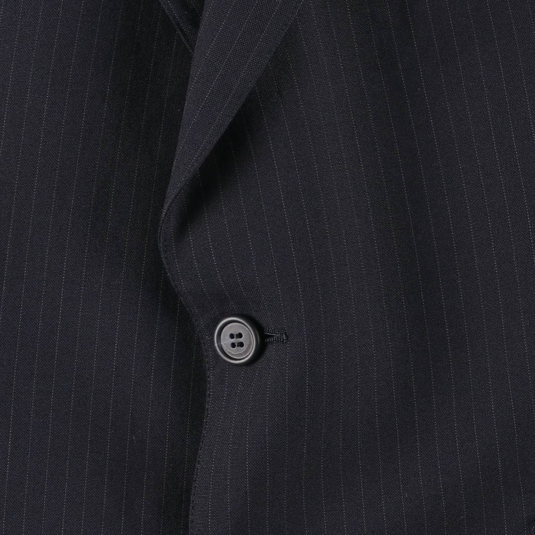 CRICKETEER Harris and Frank Stripe Pattern Tailored Jacket, Made in USA, Men's Size L (approx.) unclear navy blue type Vintage Second Hand