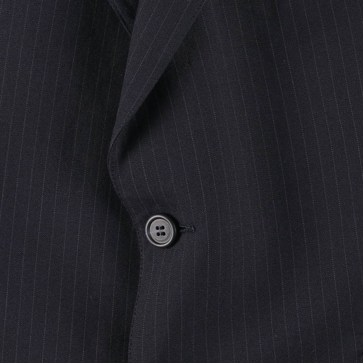 CRICKETEER Harris and Frank Stripe Pattern Tailored Jacket, Made in USA, Men's Size L (approx.) unclear navy blue type Vintage Second Hand