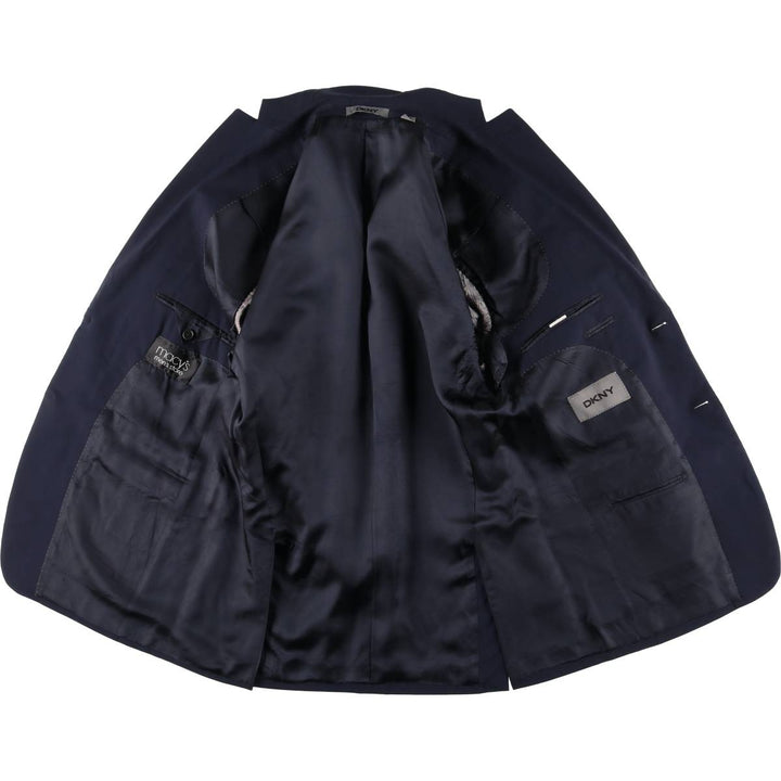 Donna Karan New York DKNY wool tailored jacket, men's size M wool navy blue type Vintage Second Hand