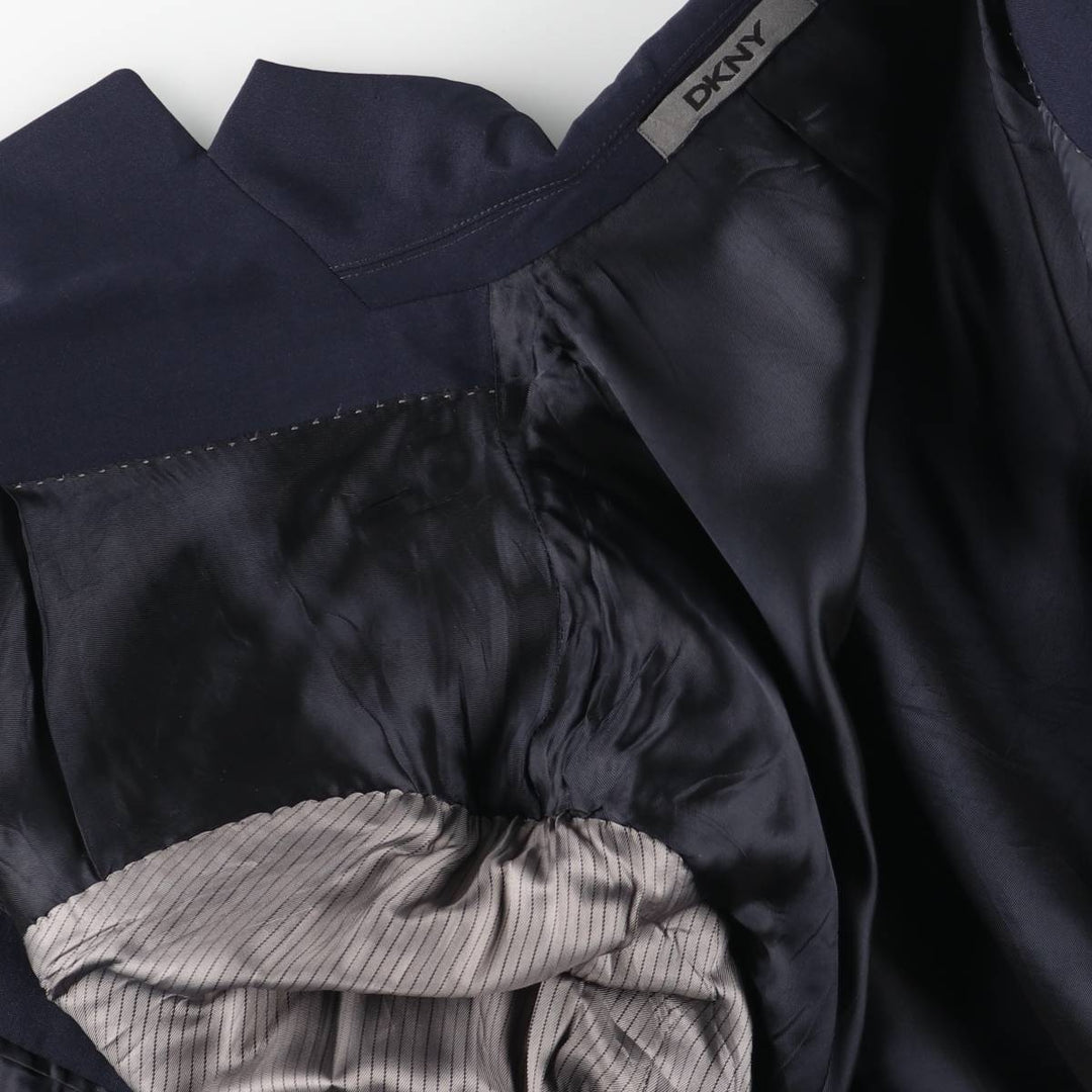Donna Karan New York DKNY wool tailored jacket, men's size M wool navy blue type Vintage Second Hand