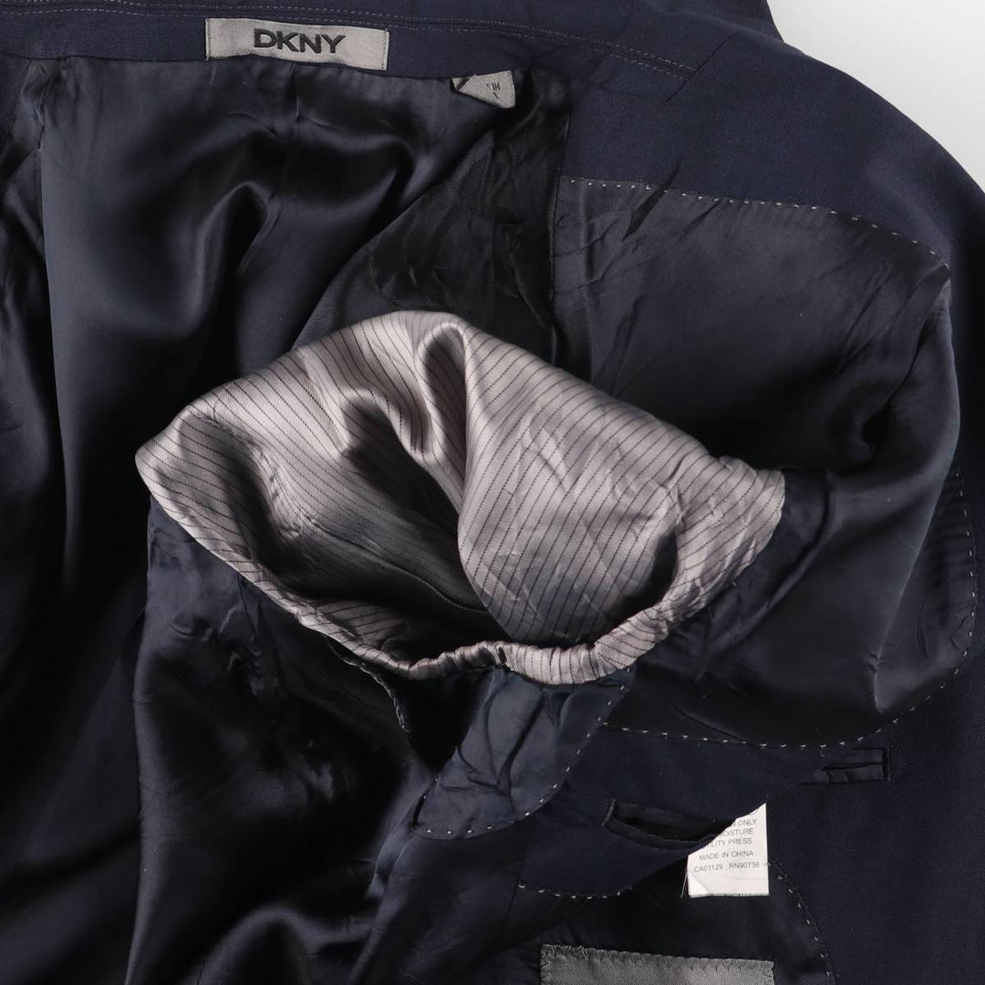 Donna Karan New York DKNY wool tailored jacket, men's size M wool navy blue type Vintage Second Hand