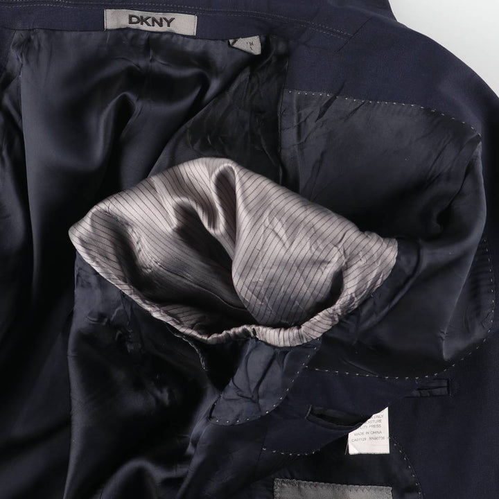 Donna Karan New York DKNY wool tailored jacket, men's size M wool navy blue type Vintage Second Hand