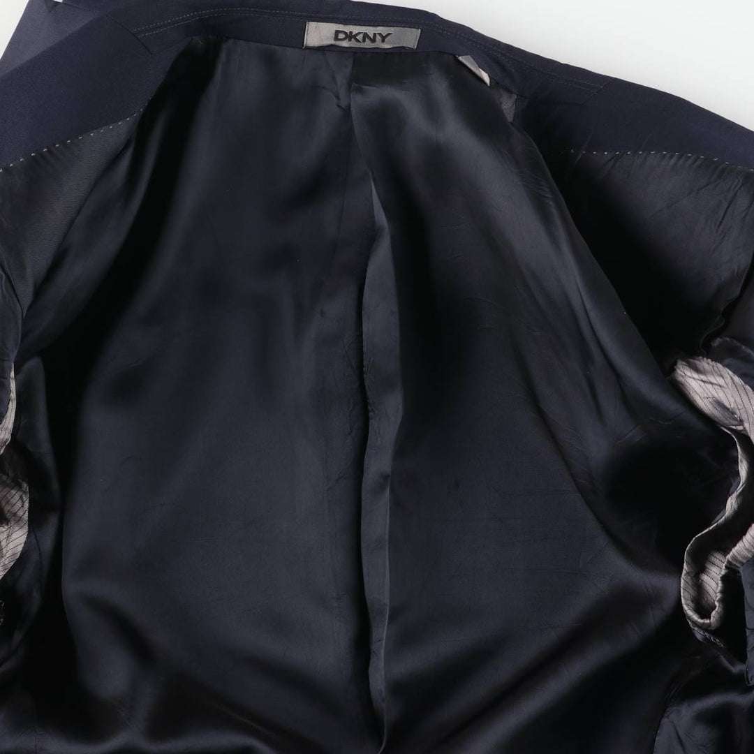 Donna Karan New York DKNY wool tailored jacket, men's size M wool navy blue type Vintage Second Hand