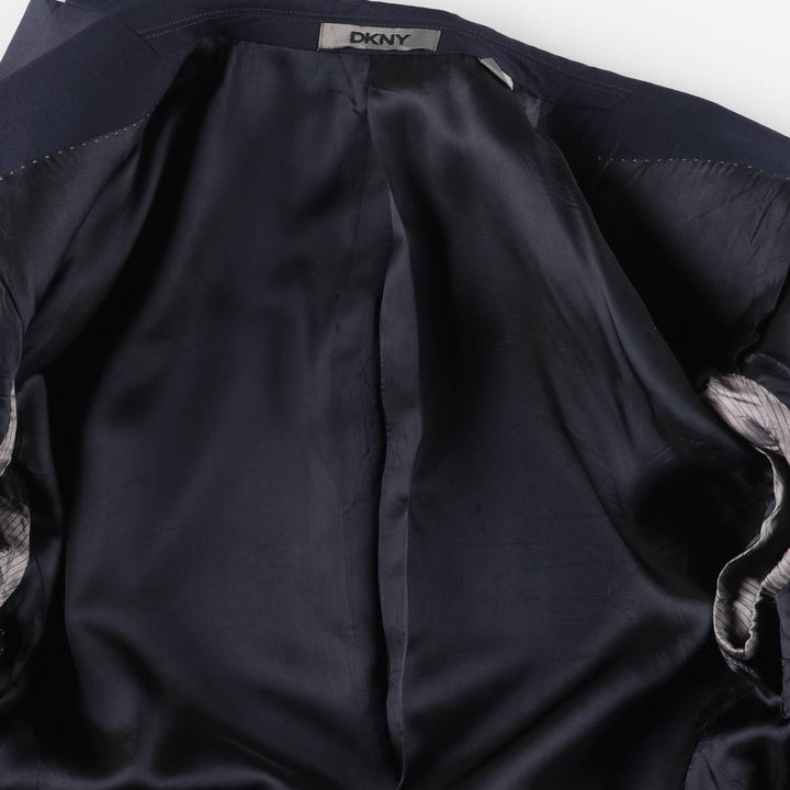 Donna Karan New York DKNY wool tailored jacket, men's size M wool navy blue type Vintage Second Hand