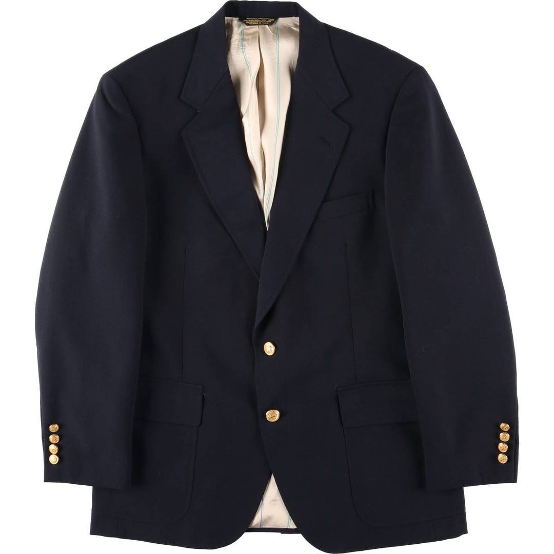 Racquet Club WIMBLEDON Navy Blazer Tailored Jacket, Made in USA, Men's Size M (Equivalent), Vintage unclear navy blue type Vintage Second Hand