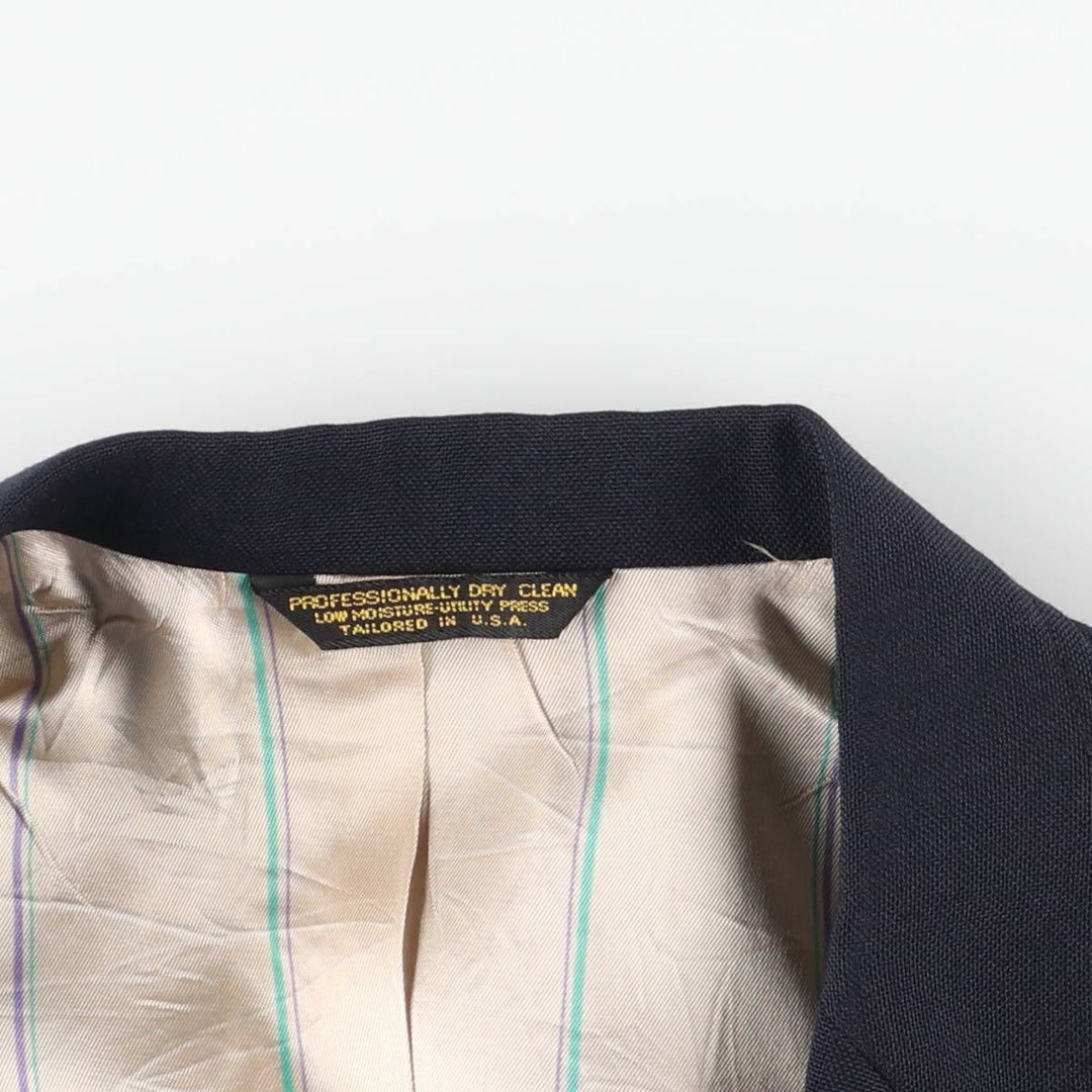 Racquet Club WIMBLEDON Navy Blazer Tailored Jacket, Made in USA, Men's Size M (Equivalent), Vintage unclear navy blue type Vintage Second Hand