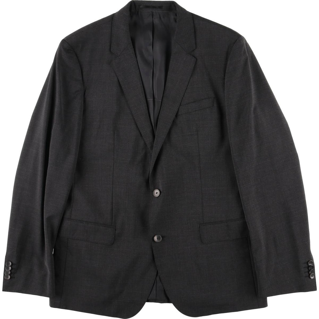 Hugo Boss Check Pattern Wool Tailored Jacket, Men's Size L wool gray type Vintage Second Hand