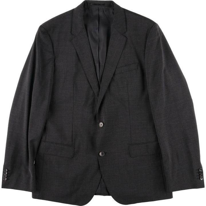 Hugo Boss Check Pattern Wool Tailored Jacket, Men's Size L wool gray type Vintage Second Hand