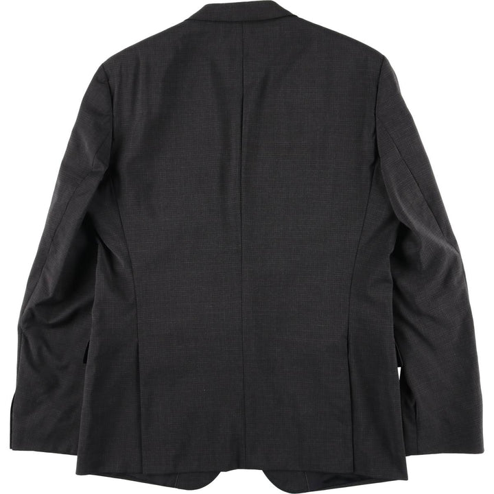 Hugo Boss Check Pattern Wool Tailored Jacket, Men's Size L wool gray type Vintage Second Hand