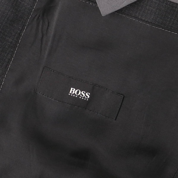 Hugo Boss Check Pattern Wool Tailored Jacket, Men's Size L wool gray type Vintage Second Hand