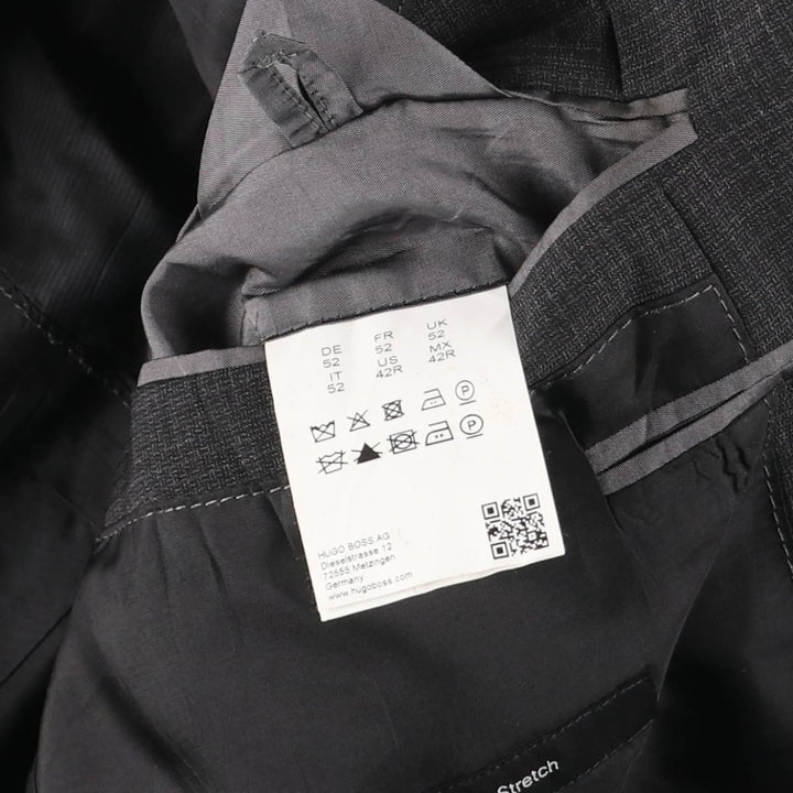 Hugo Boss Check Pattern Wool Tailored Jacket, Men's Size L wool gray type Vintage Second Hand