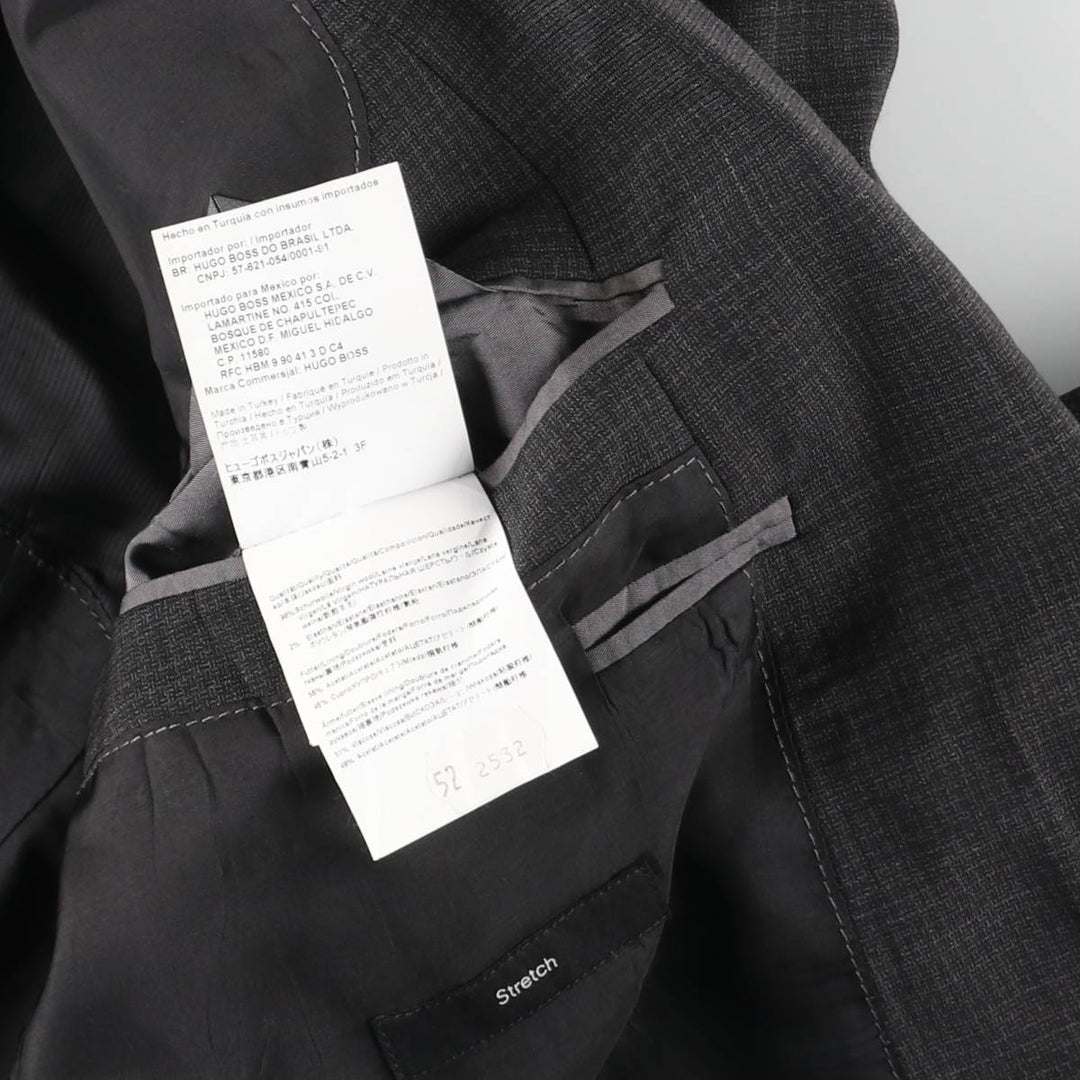 Hugo Boss Check Pattern Wool Tailored Jacket, Men's Size L wool gray type Vintage Second Hand
