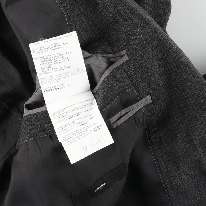 Hugo Boss Check Pattern Wool Tailored Jacket, Men's Size L wool gray type Vintage Second Hand