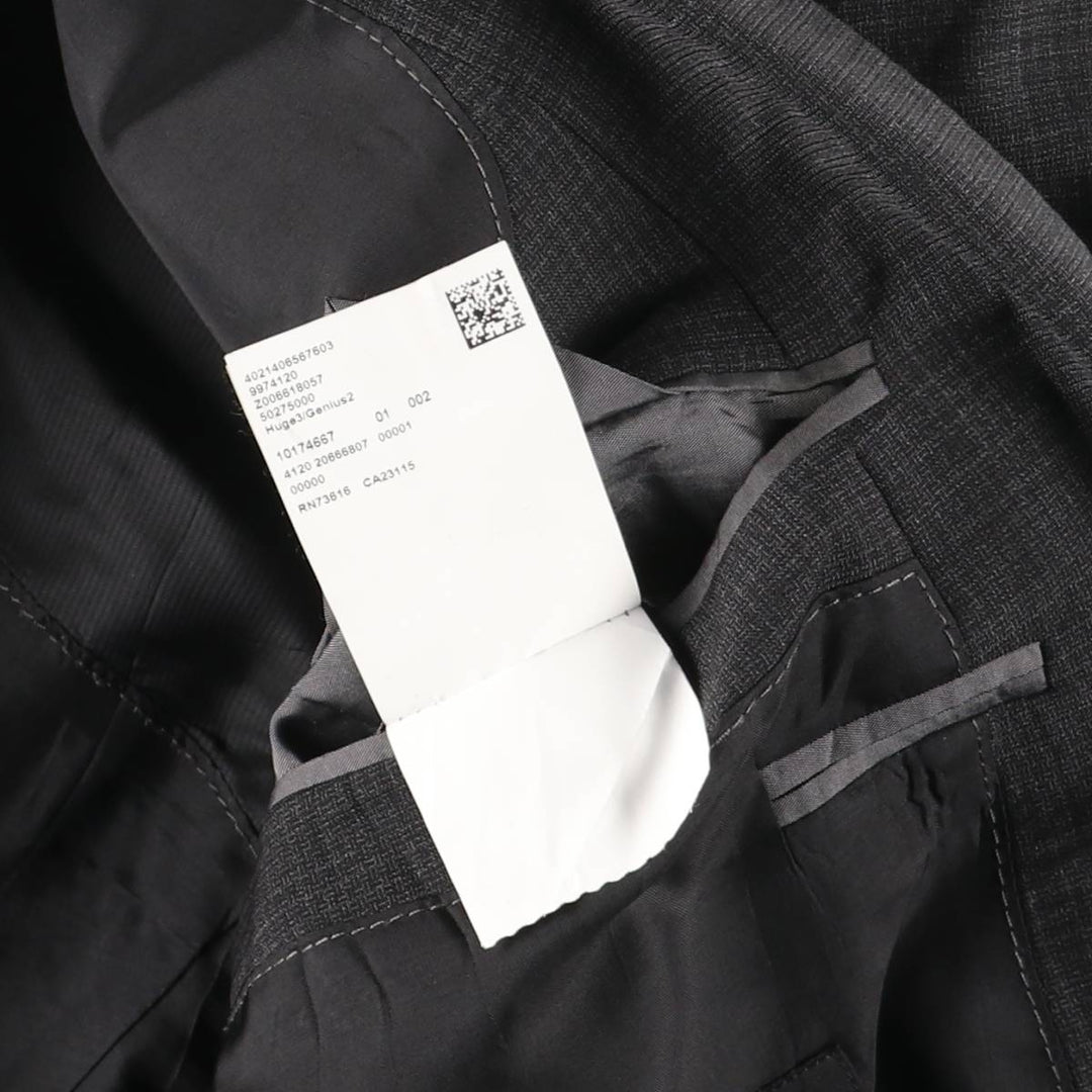 Hugo Boss Check Pattern Wool Tailored Jacket, Men's Size L wool gray type Vintage Second Hand