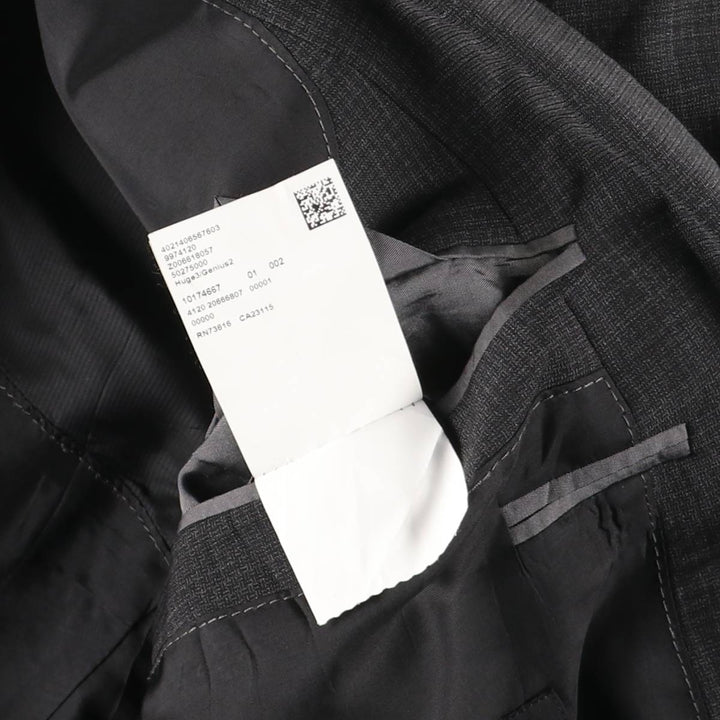 Hugo Boss Check Pattern Wool Tailored Jacket, Men's Size L wool gray type Vintage Second Hand