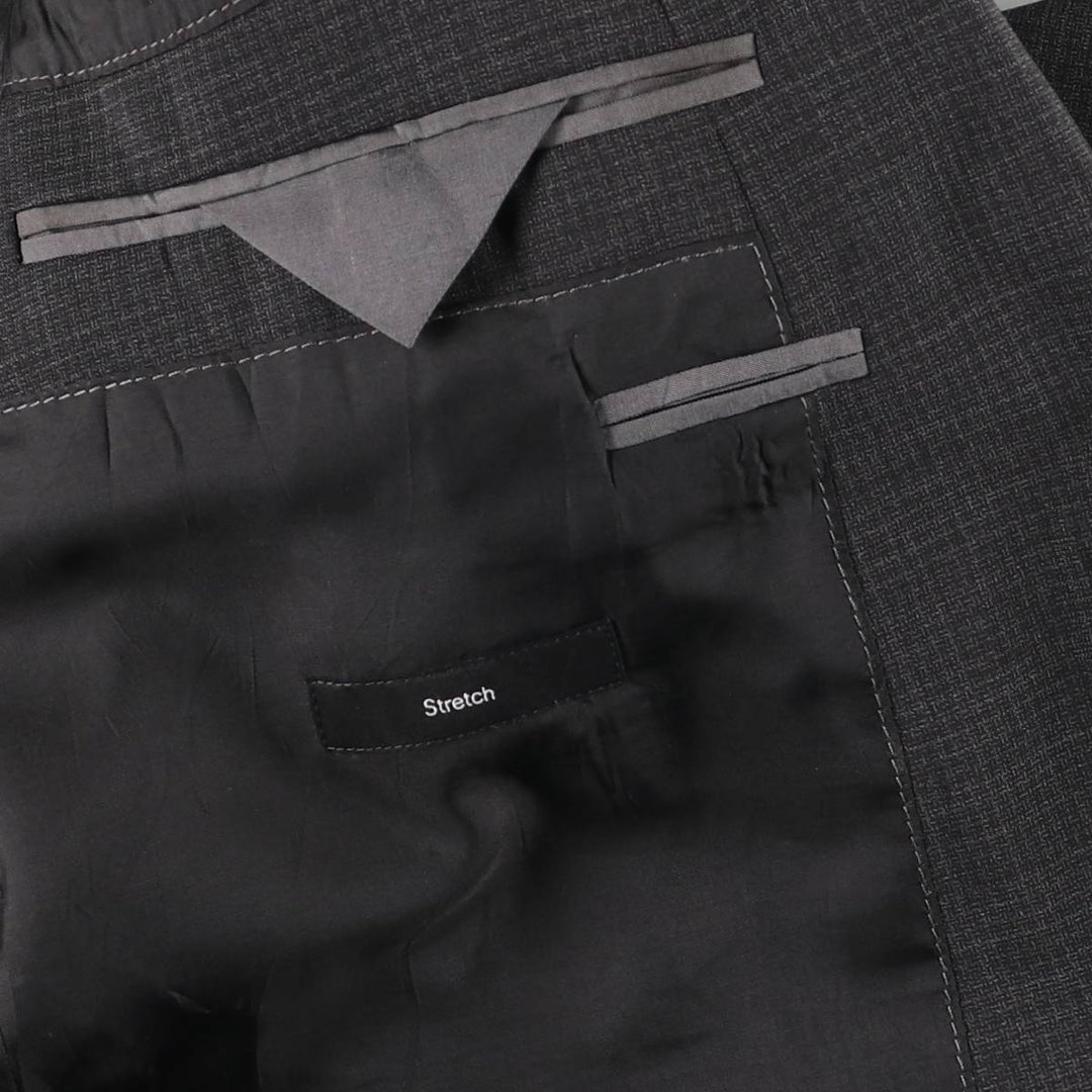 Hugo Boss Check Pattern Wool Tailored Jacket, Men's Size L wool gray type Vintage Second Hand