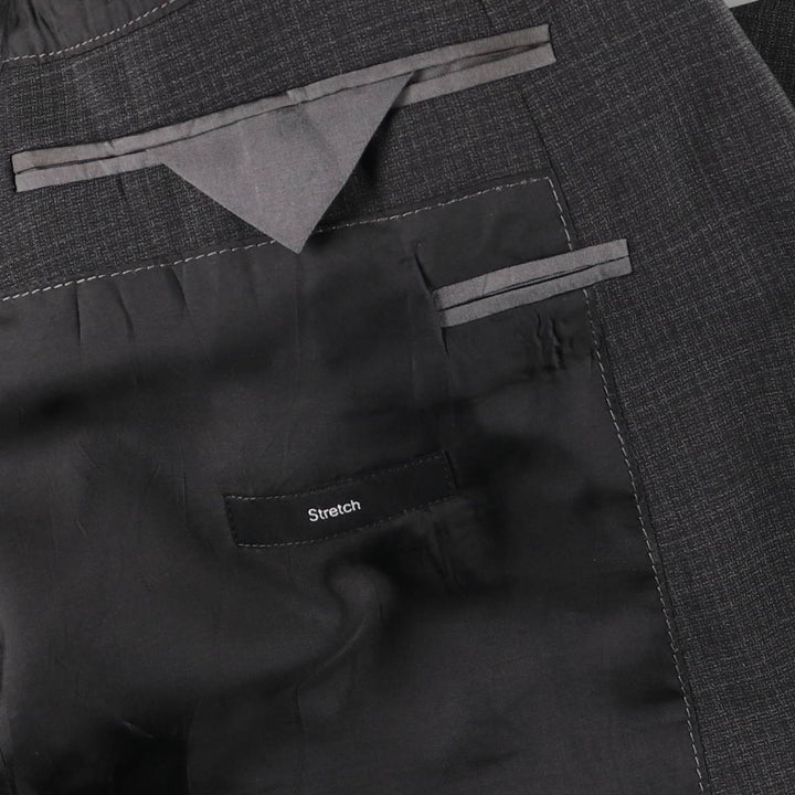 Hugo Boss Check Pattern Wool Tailored Jacket, Men's Size L wool gray type Vintage Second Hand