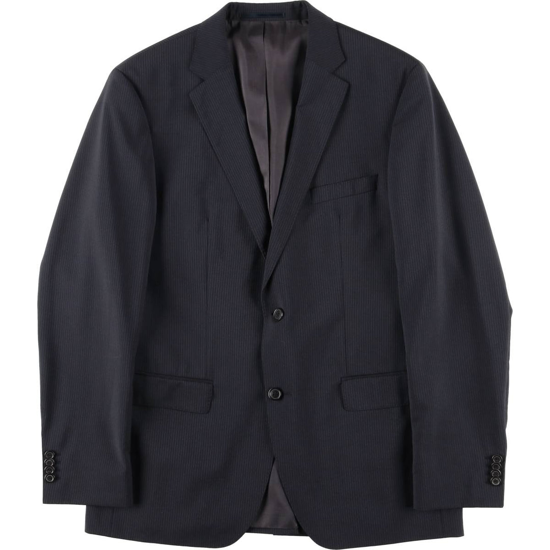 Hugo Boss Striped Wool Tailored Jacket, Men's Size M wool navy blue type Vintage Second Hand