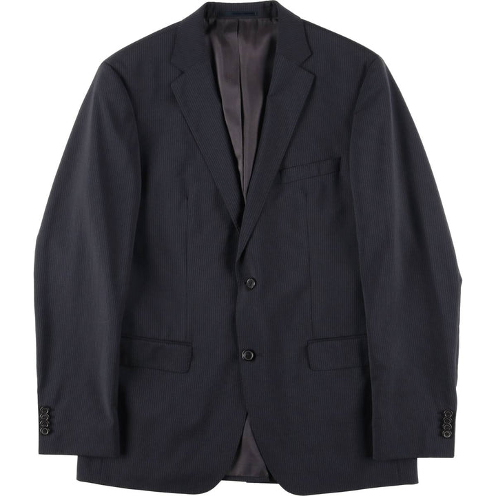 Hugo Boss Striped Wool Tailored Jacket, Men's Size M wool navy blue type Vintage Second Hand