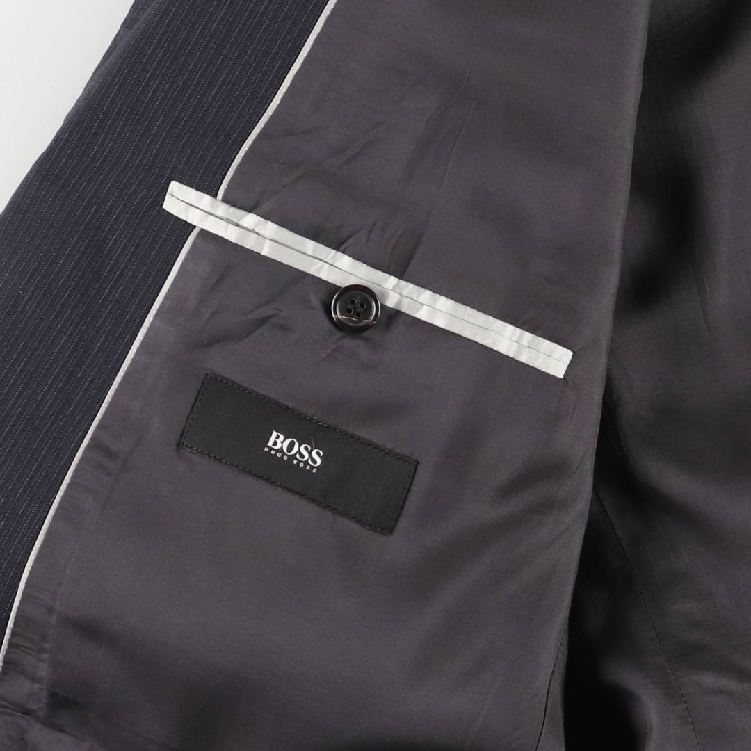 Hugo Boss Striped Wool Tailored Jacket, Men's Size M wool navy blue type Vintage Second Hand