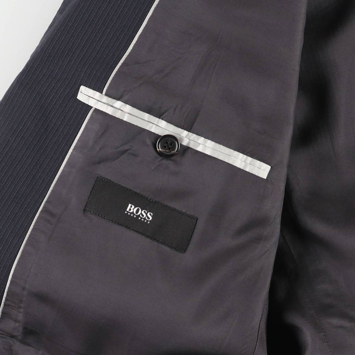 Hugo Boss Striped Wool Tailored Jacket, Men's Size M wool navy blue type Vintage Second Hand
