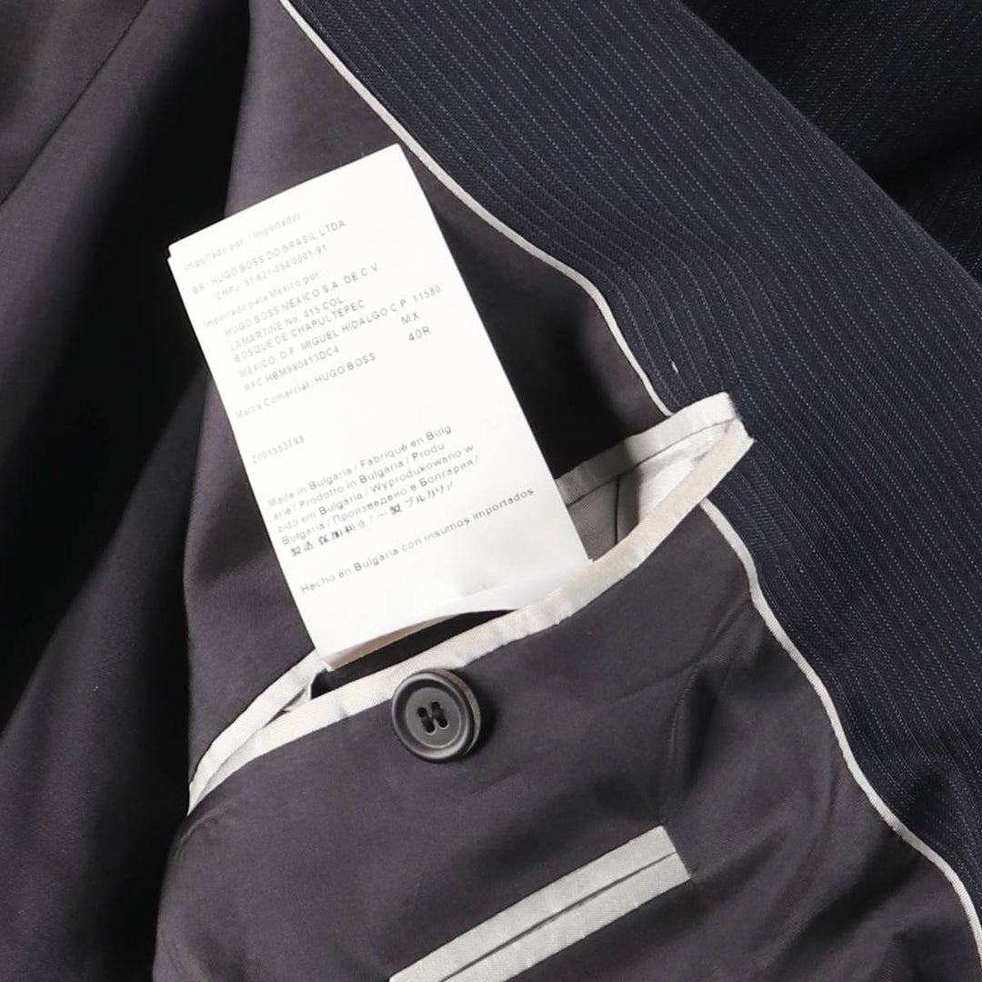 Hugo Boss Striped Wool Tailored Jacket, Men's Size M wool navy blue type Vintage Second Hand