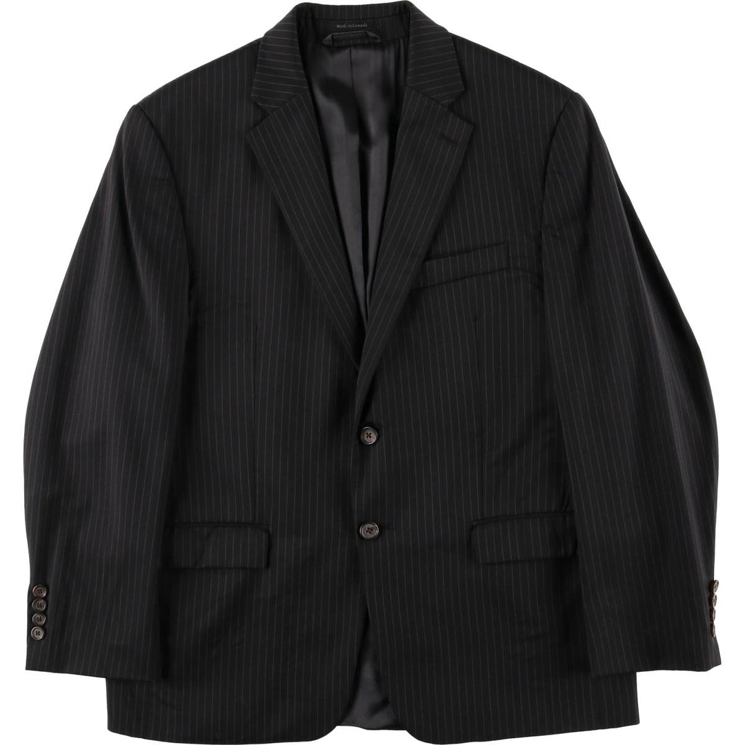 Ralph Lauren Lauren Striped Wool Tailored Jacket, Made in Canada, Men's Size M wool black type Vintage Second Hand
