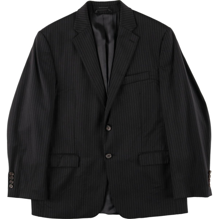 Ralph Lauren Lauren Striped Wool Tailored Jacket, Made in Canada, Men's Size M wool black type Vintage Second Hand