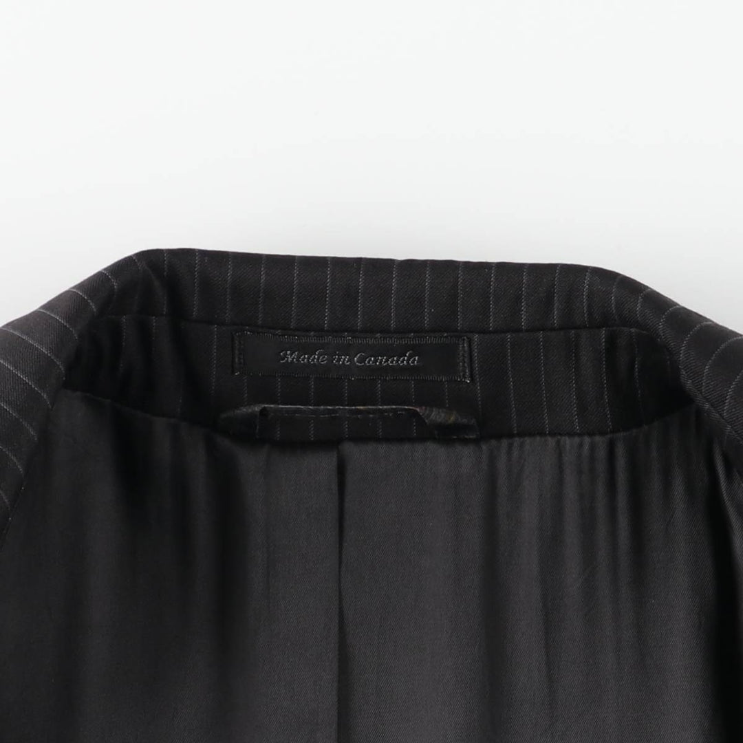 Ralph Lauren Lauren Striped Wool Tailored Jacket, Made in Canada, Men's Size M wool black type Vintage Second Hand