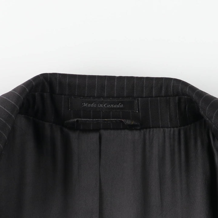 Ralph Lauren Lauren Striped Wool Tailored Jacket, Made in Canada, Men's Size M wool black type Vintage Second Hand
