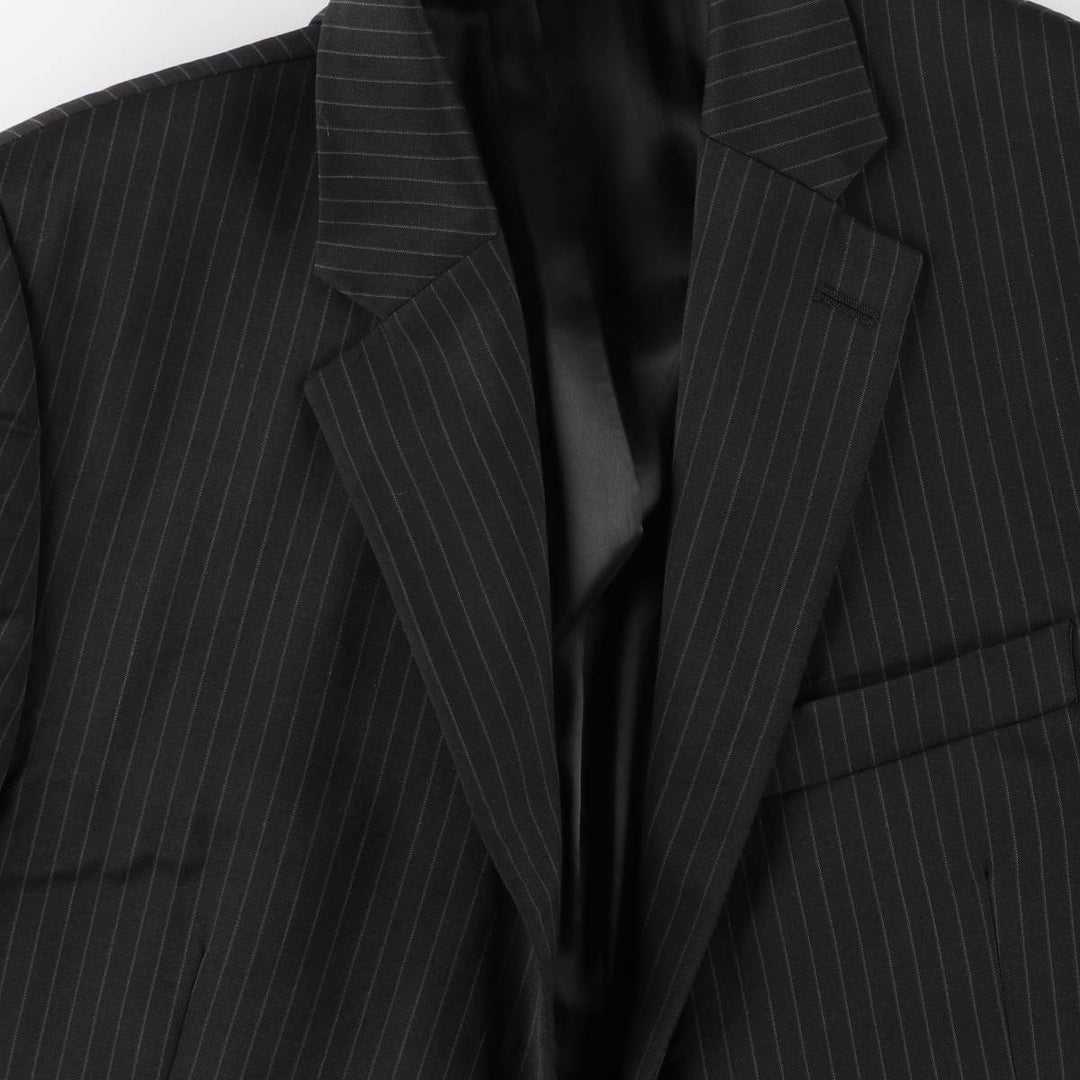Ralph Lauren Lauren Striped Wool Tailored Jacket, Made in Canada, Men's Size M wool black type Vintage Second Hand