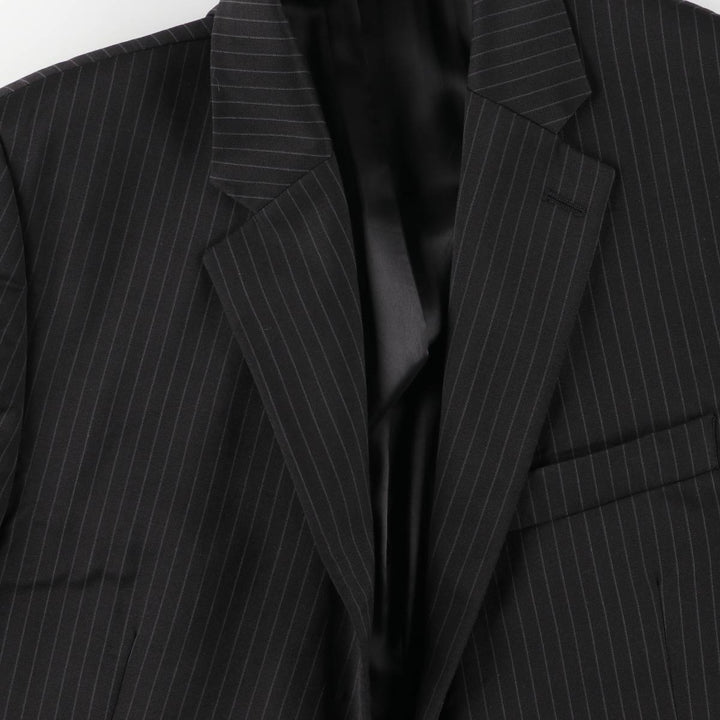 Ralph Lauren Lauren Striped Wool Tailored Jacket, Made in Canada, Men's Size M wool black type Vintage Second Hand