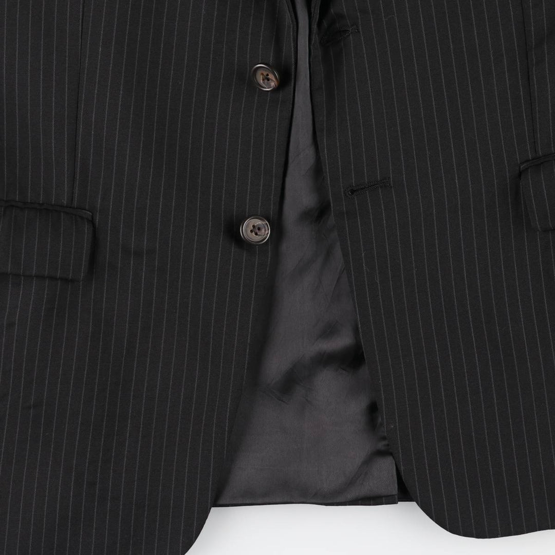 Ralph Lauren Lauren Striped Wool Tailored Jacket, Made in Canada, Men's Size M wool black type Vintage Second Hand