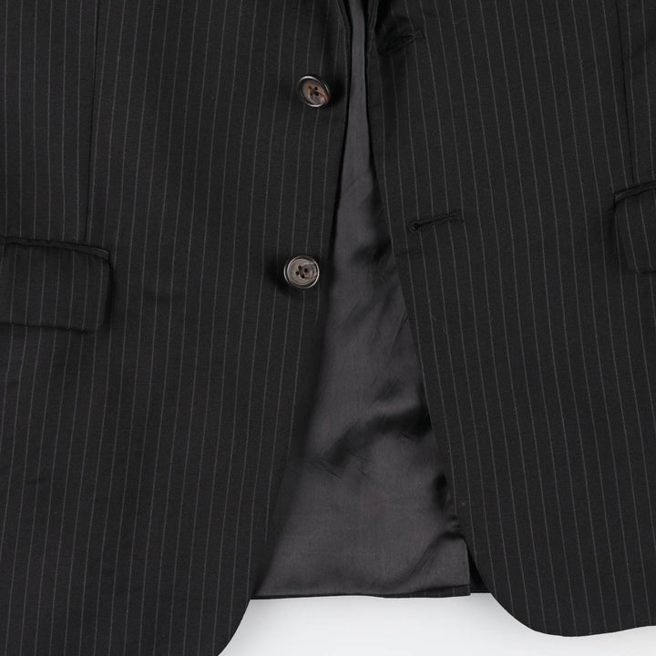 Ralph Lauren Lauren Striped Wool Tailored Jacket, Made in Canada, Men's Size M wool black type Vintage Second Hand