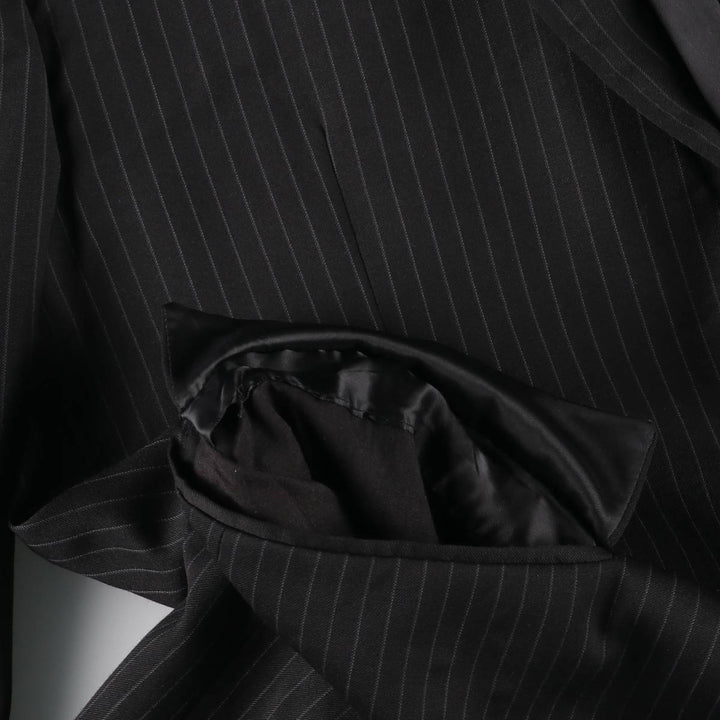 Ralph Lauren Lauren Striped Wool Tailored Jacket, Made in Canada, Men's Size M wool black type Vintage Second Hand