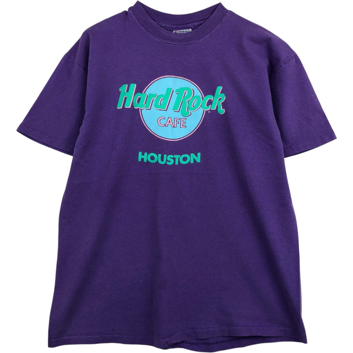 80'S Hanes Blue Tag Hard Rock Cafe Advertising T-Shirt, Made in USA, Men's XL equivalent, Vintage cotton purple type Vintage Second Hand