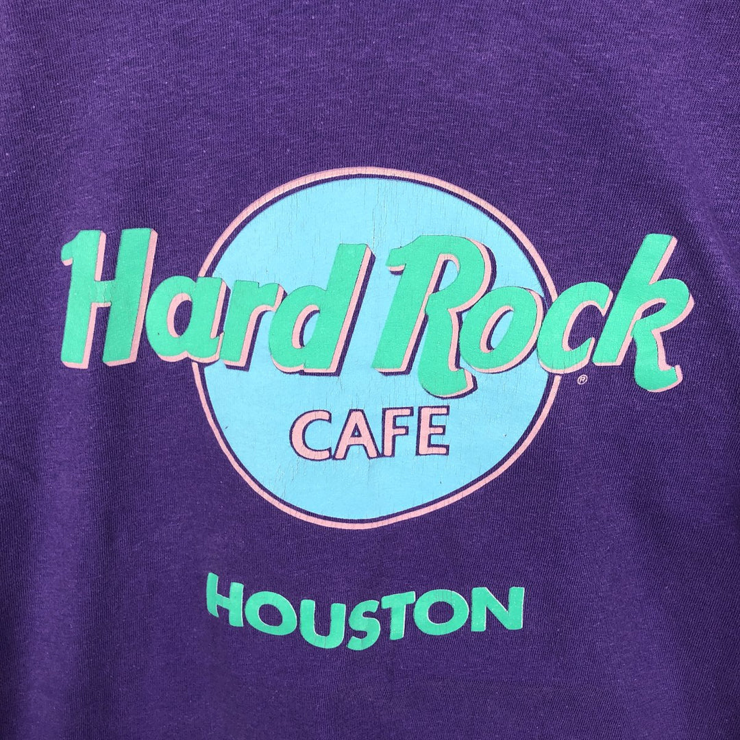 80'S Hanes Blue Tag Hard Rock Cafe Advertising T-Shirt, Made in USA, Men's XL equivalent, Vintage cotton purple type Vintage Second Hand