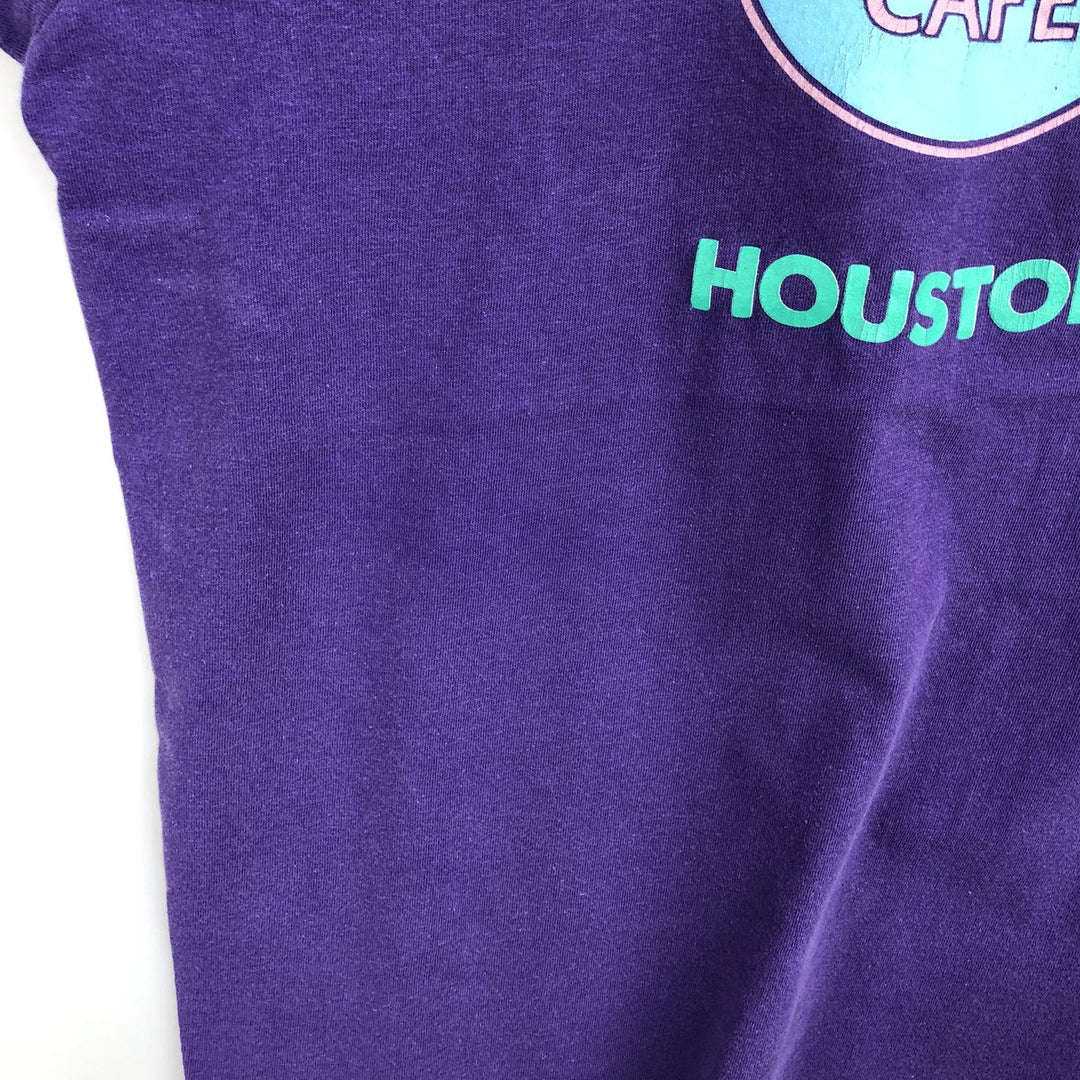 80'S Hanes Blue Tag Hard Rock Cafe Advertising T-Shirt, Made in USA, Men's XL equivalent, Vintage cotton purple type Vintage Second Hand