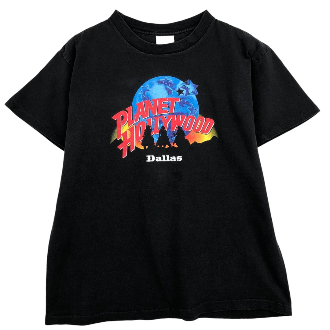 90'S PLANET HOLLYWOOD Advertising T-shirt, Made in USA, Men's L size, Vintage cotton Charcoal Vintage Second Hand