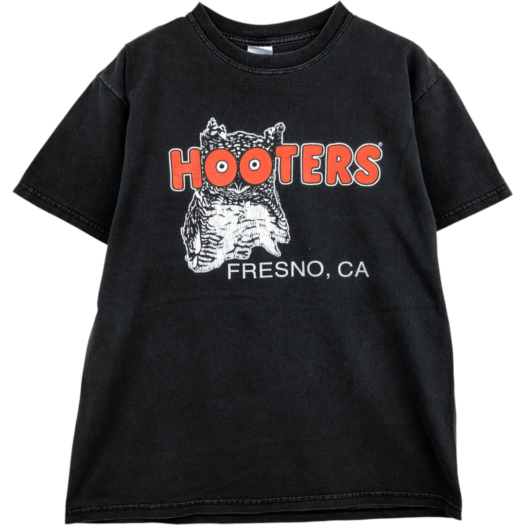 2000'S Gildan x Hooters advertising T-shirt, men's size M (approx.) cotton gray type Vintage Second Hand