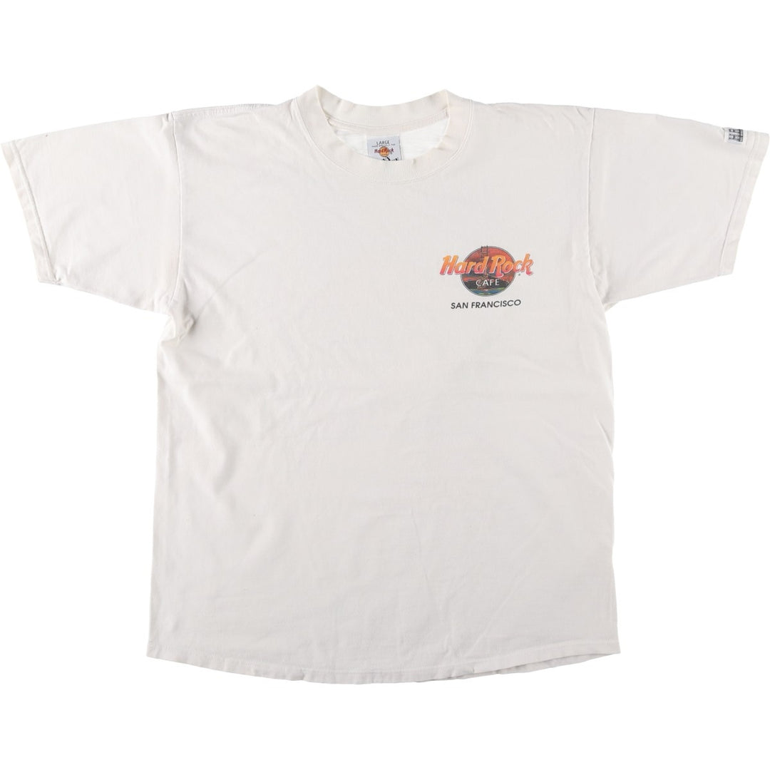 90'S HARD ROCK CAFE Hard Rock Cafe Advertising T-shirt Made in USA Men's L Vintage cotton white type Vintage Second Hand