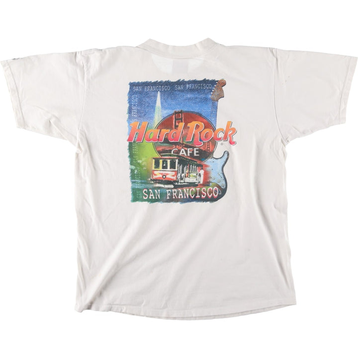 90'S HARD ROCK CAFE Hard Rock Cafe Advertising T-shirt Made in USA Men's L Vintage cotton white type Vintage Second Hand