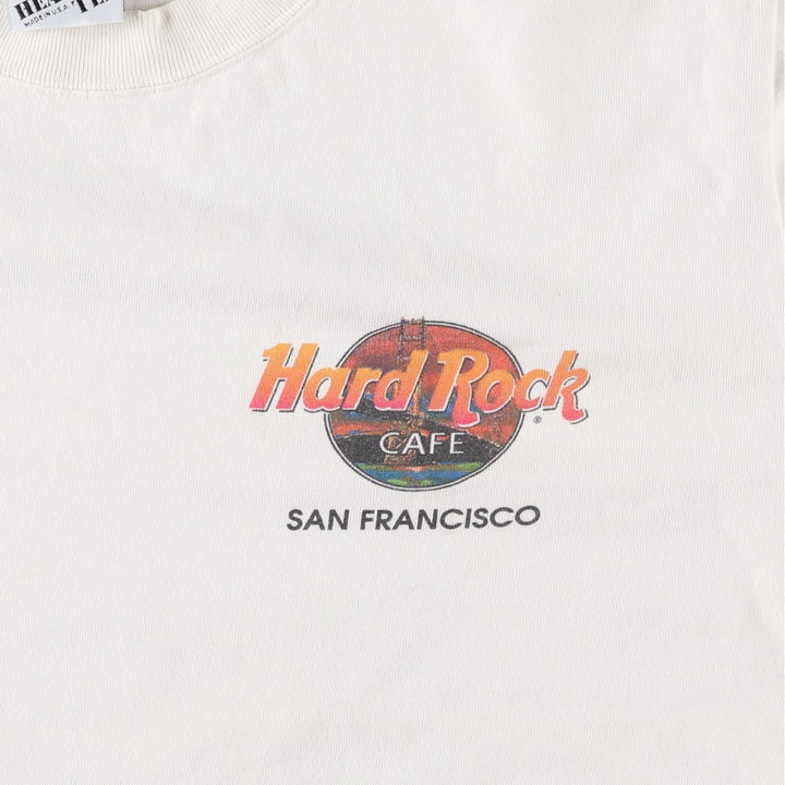 90'S HARD ROCK CAFE Hard Rock Cafe Advertising T-shirt Made in USA Men's L Vintage cotton white type Vintage Second Hand